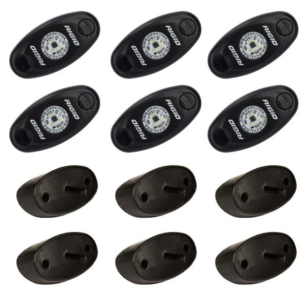 طقم إضاءة LED من Rock Light، باللون الكهرماني، 6 قطع