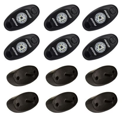 طقم إضاءة LED من Rock Light، باللون الكهرماني، 6 قطع