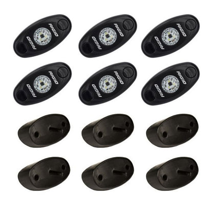 طقم إضاءة LED من Rock Light، أبيض، 6 قطع