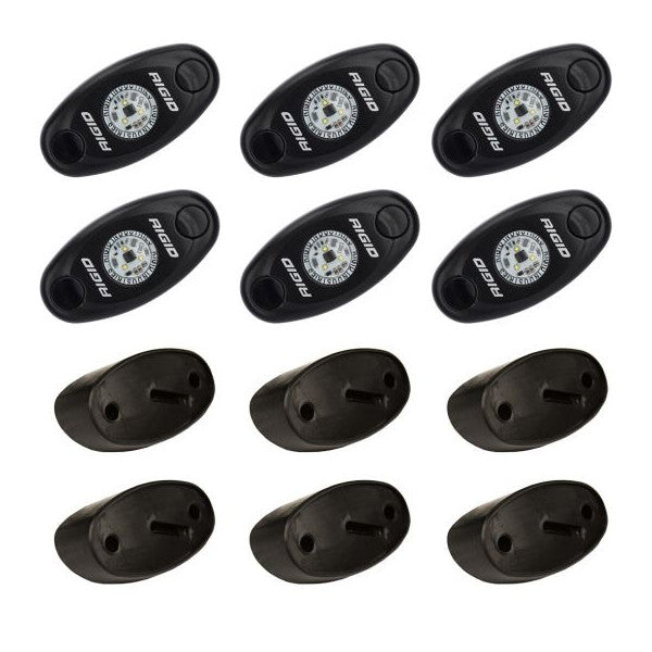 طقم إضاءة LED من Rock Light، أحمر، 6 قطع