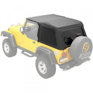 جيب رانجلر TJ 97-06 Trektop Slantback، قمة ناعمة، أسود الماس