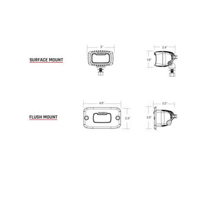 SR-M Series SAE LED Light Pod, Fog, Pair